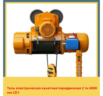 Таль электрическая канатная передвижная 2 тн 6000 мм CD1