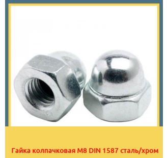 Гайка колпачковая М8 DIN 1587 сталь/хром